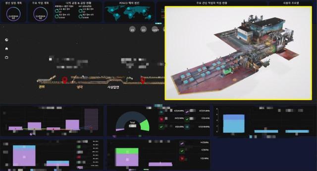 2열연 공장 디지털트윈 개발 화면SensingPlus 협업 사진포항제철소