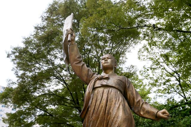 The statue of Ryu Gwan-sun on display at Seodaemun Prison in Seoul on Aug 14 2024 AJU PRESS Kim Dong-woo