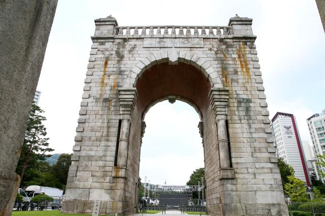 Dongnimmun Arch located in Seodaemun Seoul on Aug 14 2024 AJU PRESS Kim Dong-woo