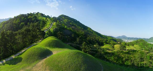 고령 지산동 고분군 전경사진고령군