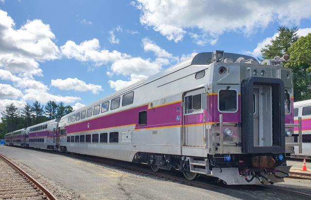 This photo shows the double-decker train cars manufactured by Hyundai Rotem for the Massachusetts Bay Transportation Authority MBTA Courtesy of Hyundai Rotem