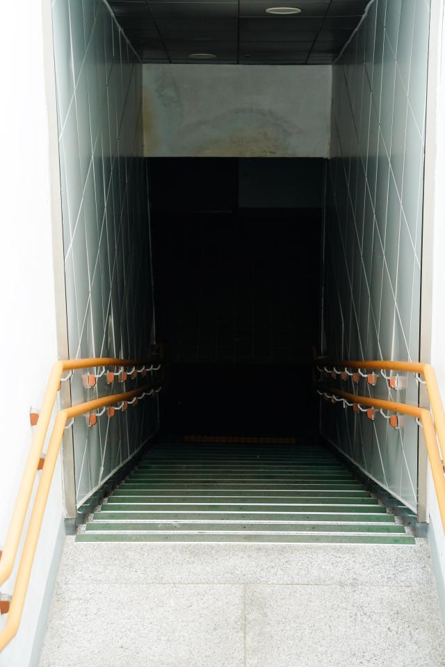 Stairs descending two levels to SeMA Bunker at the Yeouido Transfer Center Aug 16 2024 AJU PRESS Park Jong-hyeok