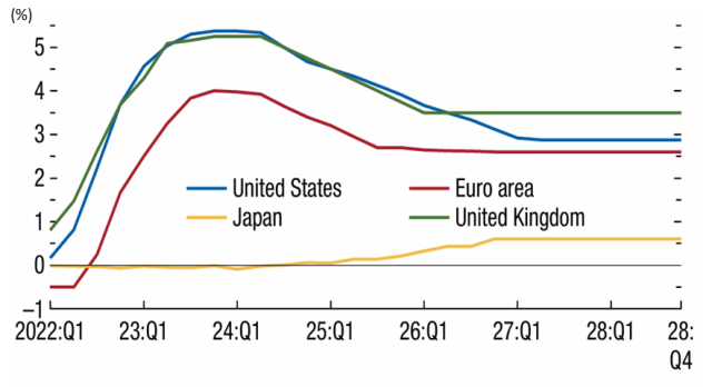 주요국 정책금리 전망 자료 IMF20244 World Economic Outlook