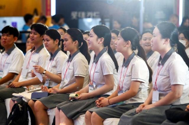 Students attend a job success talk concert at the Finance Job Fair 2024 held at Dongdaemun Design Plaza in Seoul on Aug 21 2024 AJU PRESS Kim Dong-woo