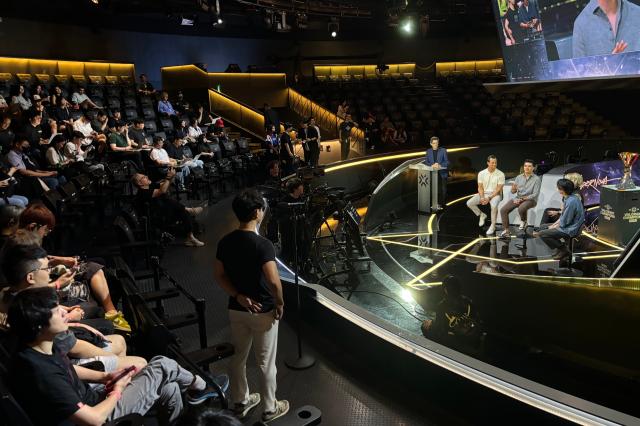 An attendee asks a question to the executives during the media day ahead of the 2024 Valorant Champions Seoul finals series at LoL Park in Seoul on Aug 21 AJU PRESS Han Jun-gu