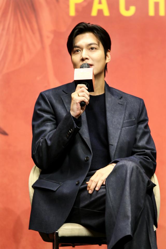 Actor Lee Min-ho responds to questions at the press conference for Pachinko 2 held in Gangnam-gu Seoul on Aug 23 2024 AJU PRESS Kim Dong-woo