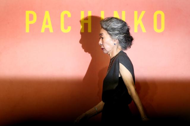 Actor Youn Yuh-jung walks at the press conference for Pachinko 2 held in Gangnam-gu Seoul on Aug 23 2024 AJU PRESS Kim Dong-woo