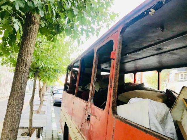 This photo shows a severely damaged bus Getty Images Bank