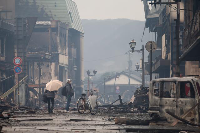 A 76 magnitude quake breaks out in Noto Penisula of Japan January 1 2024 JiJi Press - Yonhap