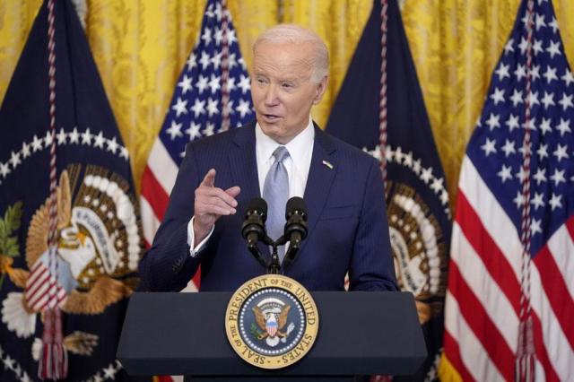 President Joe Biden speaks during an event at the White House in Washington in this file photo taken in February 2024 AP-Yonhap