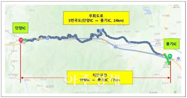 한국도로공사 대구경북본부는 풍기IC단양IC의 17km 구간을 공사 기간에 전면차단한다 사진한국도로공사 대구경북본부