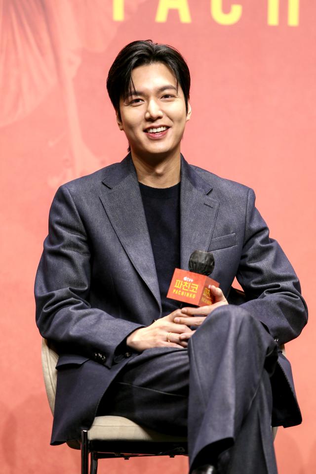 Lee Min-ho the lead actor of the drama Pachinko Season 2 listens to a reporters question at a press conference held in Seoul on August 23 AJP Kim Dong-woo