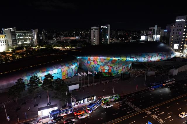 Media facade exhibition at Seoul Light DDP 2024 Autumn Aug 29 2024 AJP Park Jong-hyeok