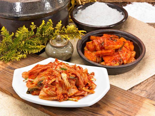 This photo shows two variations of Kimchi a traditional Korean side dish Getty Images Bank