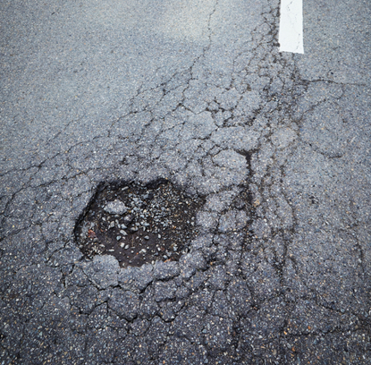 This photo shows a sinkhole Getty Images Bank