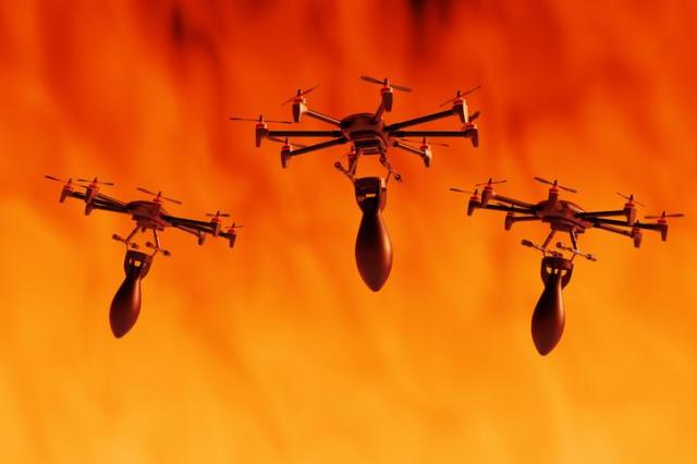 This photo shows drone carrying air bombs Getty Images Bank