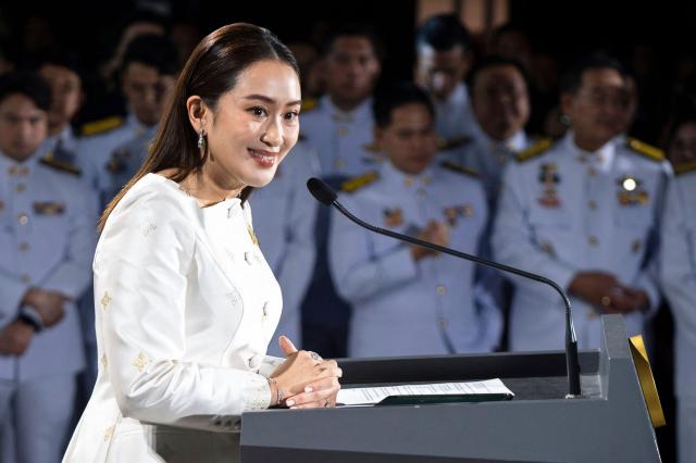 Thai prime minister Paetongtarn Shinawatra speaking at a press conference in Bangkok on August 18 2024 AFP-Yonhap