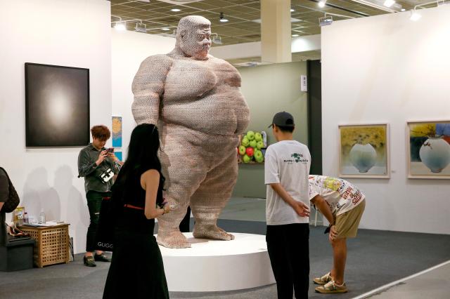 Visitors view artworks at the international art fair Kiaf SEOUL held at COEX in Seoul on Sep 5 2024 AJP Kim Dong-woo