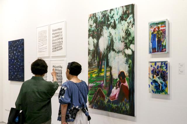 Visitors view artworks at the international art fair Kiaf SEOUL held at COEX in Seoul on Sep 5 2024 AJP Kim Dong-woo