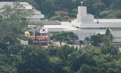 2022년 8월 촬영된 서울 용산구 한남동 대통령 관저 공사 현장 사진연합뉴스
