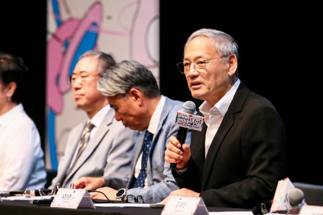 Minister of Culture Sports and Tourism Yu In-chon speaks at a press conference for the 2024 Korea Stage Festa held at the National Museum of Modern and Contemporary Art in Seoul on Sept 6 2024 AJP Kim Dong-woo