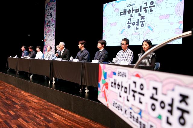 Minister of Culture Sports and Tourism Yu In-chon speaks at a press conference for the 2024 Korea Stage Festa held at the National Museum of Modern and Contemporary Art in Seoul on Sept 6 2024 AJP Kim Dong-woo