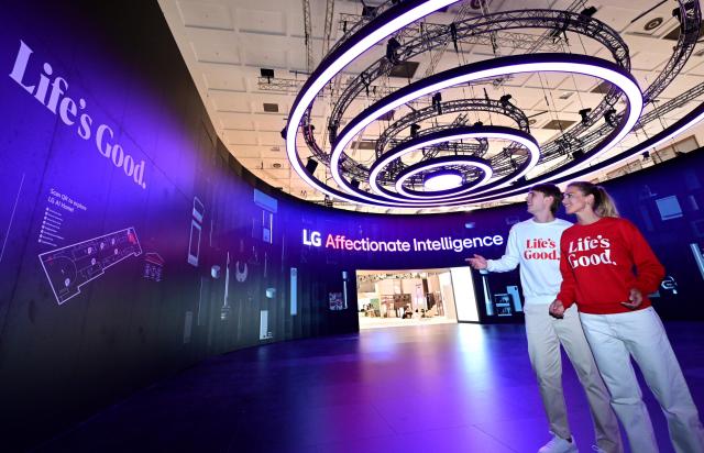 This photo shows an LG Electronics model introducing the AI Home Gate in Messe Berlin during IFA 2024 Courtesy of LG Electronics