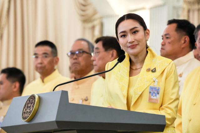 Thailands Prime Minister Paetongtarn Shinawatra speaks during a press conference in Bangkok Thailand September 7 2024 REUTERS-Yonhap