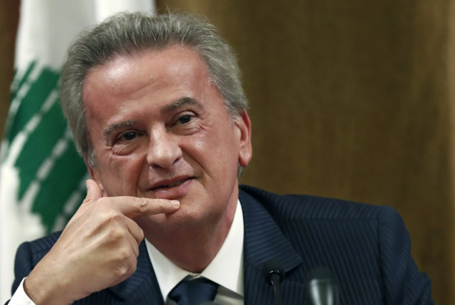 Riad Salameh Lebanons Central Bank governor attends a news conference in Beirut Lebanon in this file photo taken on Nov11 2019 AP-Yonhap