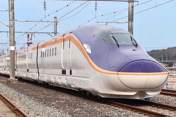 This photo shows the Yamagata Shinkansen E8 series bullet train of East Japan Railway Company JR East Courtesy of JR East