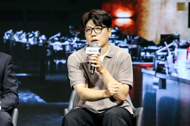 PD Kim Hak-min speaks during a press conference for Culinary Class Wars in Jongno-gu Seoul on Sept 11 2024 AJP Kim Dong-woo