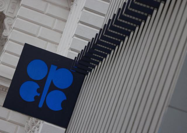 A glimpse of the Organization of the Petroleum Exporting Countries OPEC logo seen outside its headquarters in Vienna Austria in this file photo taken in November 2023 Reuters-Yonhap