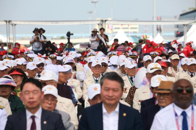 Korean War veterans and visitors attend the 74th anniversary commemoration of the Incheon Landing Operation in Incheon Sep 11 2024 AJP Han Jun-gu