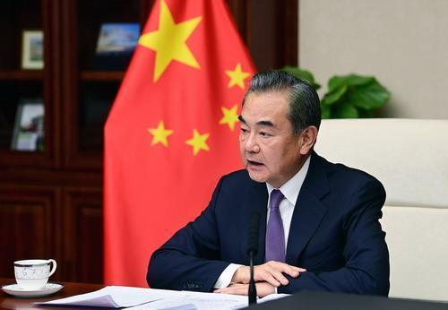 The image shows Chinese Foreign Minister Wang Yi Yonhap