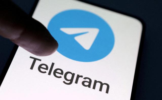 This photo shows global messenger Telegrams logo on a smartphone Aug 27 2024 Reuters - Yonhap