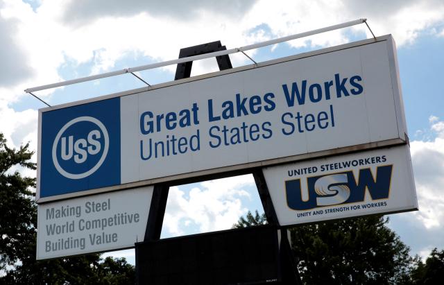 This photo shows the logo of US Steel headquartered in Pittsburgh Pennsylvania one of the key battleground states of the Nov 5 presidential election Sept 24 2019 Reuters - Yonhap