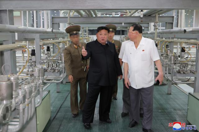 North Korean leader Kim Jong-un provides on-site guidance at a nuclear weapons-grade material production facility KCNAYonhap