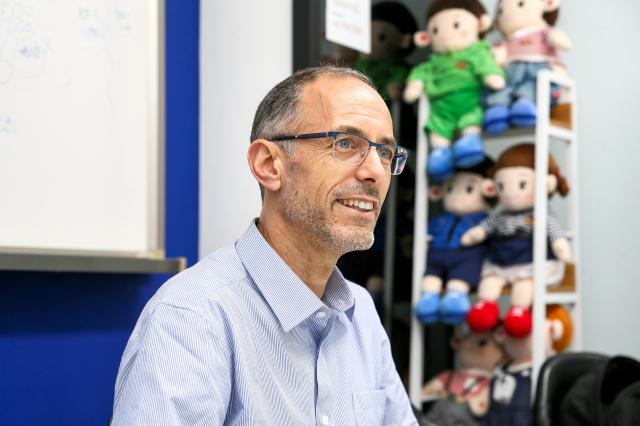 J Artur Serrano a professor at NTNUs Department of Neuromedicine and Movement Science speaks during an interview that took place at the office of Hyodol a Korean care robot company located in Anyang south of Seoul on Sept 11 SJP Kim Dong-woo