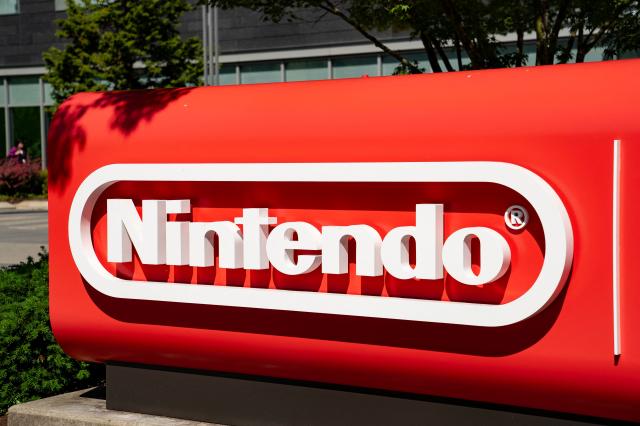 This photo shows Nintendo Cos logo in front of the Nintendo of America headquarters in Redmond Washington on July 3 2024 Getty Images via AFP-Yonhap