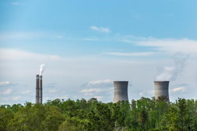 This photo shows a nuclear power plant Getty Images Bank 