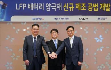 현대차그룹, 현대제철·에코프로과 LFP 배터리 양극재 개발