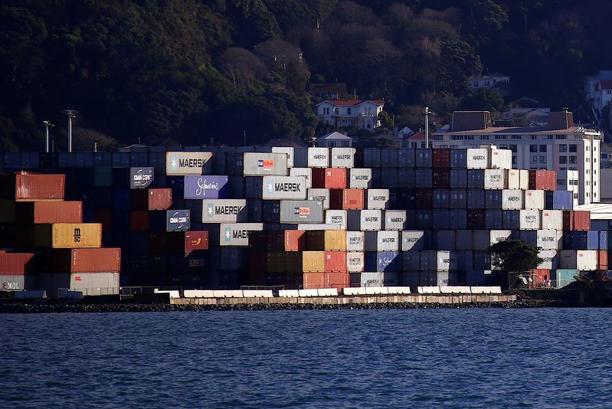 Containers are stacked at a port terminal in Wellington New Zealand in this file photo taken on Jul 2 2017 REUTERS - Yonhap