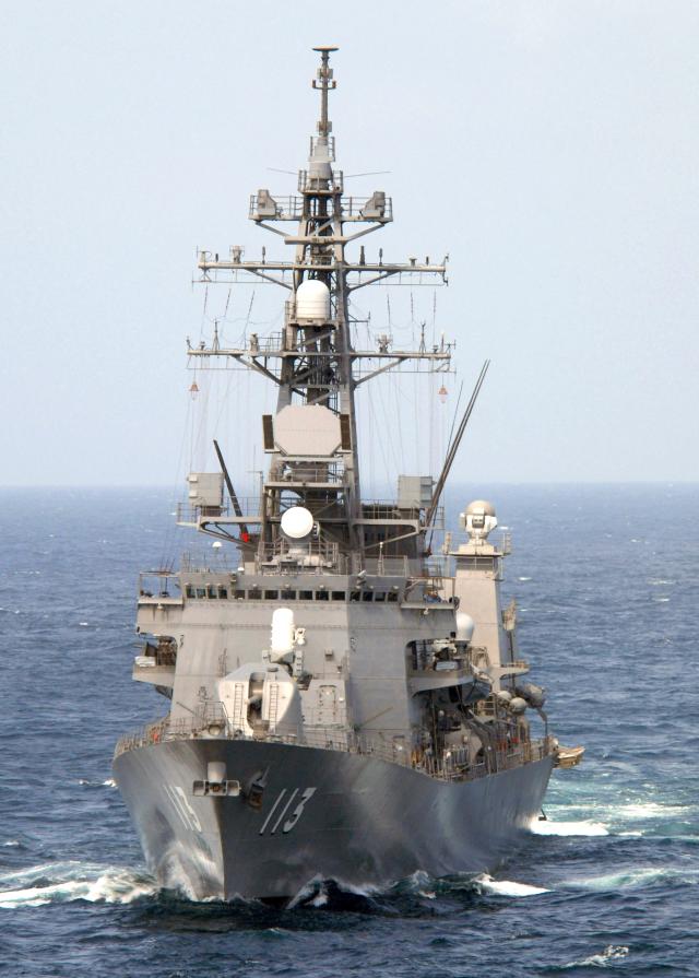 This photo shows the Japanese destroyer Sazanami sailing in the Arabian Sea on Sept 4 2006 Courtesy of the United States Navy