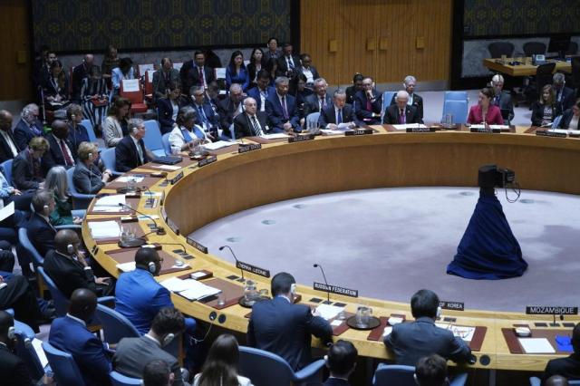 Chinese Foreign Minister Wang Yi delivers remarks at the United Nations Security Councils high-level session on Leadership for Peace held at the UN headquarters in New York on September 25 2024 Xinhua-Yonhap