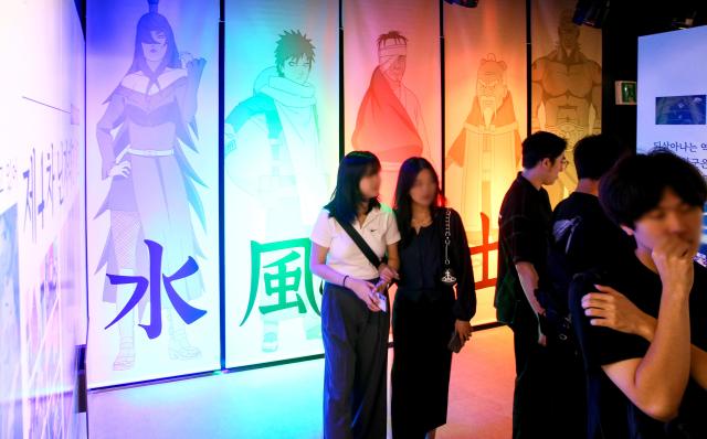 Visitors view exhibits at Naruto The Gallery held in Mapo-gu Seoul on Sept 27 2024 AJP Kim Dong-woo