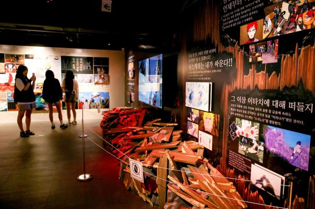 Visitors view exhibits at Naruto The Gallery held in Mapo-gu Seoul on Sept 27 2024 AJP Kim Dong-woo