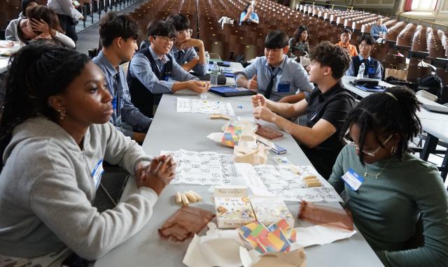 베이사이드 고등학교에서 한국어 기반 국제교류 활동 장면사진충남교육청