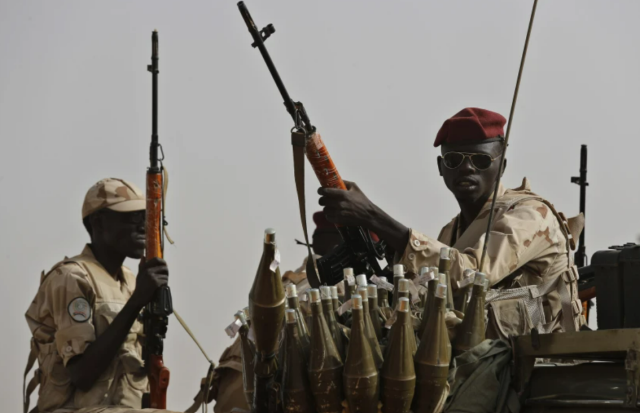 Sudanese soldiers are seen in the East Nile province of Sudan in this file photo taken on Jun 22 2019 AP-Yonhap