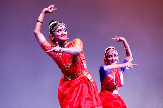 Kuchipudi artist Ms Sreelakshmy Govardhanan and her group of seven dancers – Aishwarya Ramakrishnan Aiswarya Ramnadh Karthika Menon Kavya Harish Mintu John Baby Souparnika Nambiar and Tushara Meleppattu – perform at the Sarang Festival an inaugural Indian cultural festival held at the Yonsei University Centennial Hall on Oct 1 AJP Kim Dong-woo 