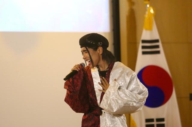 Peruvian singer Lenin Tamayo performs at a concert in central Seoul on Oct 3 2024 AJP Han Jun-gu